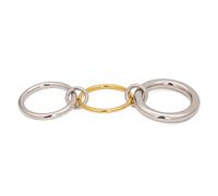 XIAOQENAN Stylish Triple Circles Contrasting Colors Rings Adjustable Size Rings Trendy Accessories For Parties And Daily Wear Rusts Resistant Jewelry