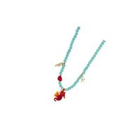 XIAOQENAN Summers Inspired Ceramic Glass Necklace Lightweight Dainty Marine Inspired Ceramic Jewelry Women Handmade