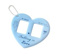 XIAOQENAN Sweet Heart Shaped Photo Card Holder Keychain For Compact Storage Of 1 Inch Photos Display Sleeve Covers Bag Pendant Double Photo Protective Cover