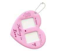 XIAOQENAN Sweet Heart Shaped Photo Card Holder Keychain For Compact Storage Of 1 Inch Photos Display Sleeve Covers Bag Pendant Double Photo Protective Cover
