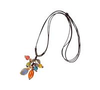 XIAOQENAN Textured Ceramic Leaf Jewelry Necklace Portable Designs Adjustable Chain Decoration For Women Casual Or Formal Wear Ceramic Bead Jewelry