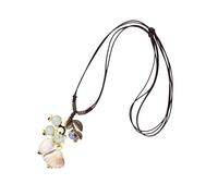XIAOQENAN Textured Ceramic Leaf Jewelry Necklace Portable Designs Adjustable Chain Decoration For Women Casual Or Formal Wear Ceramic Bead Jewelry