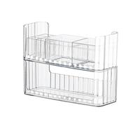 XIAOQENAN Upgrades Makeup organize Clear Cosmetic Storage Box Elegant Clear Makeup Holders Space Saving Makeup Storage for