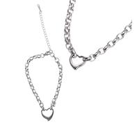 XIAOQENAN Versatile Handmade Jewelry Set Fashionable Love Heart Pendant Accessories Unisex Necklace And For Couple Friendship Lovers Present