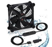 xiaoqijia Quiet 140mm Fan with 10 Speed USB 5V Fan DC 12V IPX5 Waterproof Fan PC Fan Portable Cooling Fan for Tablet TV Receiver Router DVR Greenhouse Kennel Computer Cabinet Component Cooling