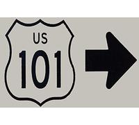 XIAOQIU Us 101 California Road Highway Street City Road Tin Traffic Road Sign Metal Route Warning Sign 8x12 Inch