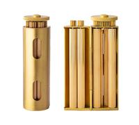 XIAOQR Vintage Cigarette Roller,Brass Cigarette Roller Za Wheel Joint Roller, Handmade Pure Copper Cigarette Rolling Machine Supports 70mm Cigarette Paper,Round,Za