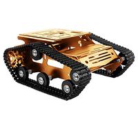 XiaoR Geek Smart Robot Car Tank Chassis Kit with 2WD Motors for Arduino/Raspberry Pi/Jetson Nano DIY Remote Control Robot Car (Gold)