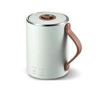 XIAOSAKU Electric Kettles 350ML Electric Cooking Pot Stainless Steel Inner Dessert Stewing Machine Multi Cooker Health Preserving Pot Portable Kettle for Coffee and Tea (Color : Green)
