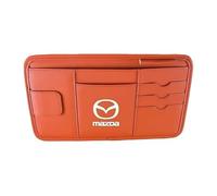 XIAOSAXIAODE Multifunction Car Sun Visor Bag, Compatible with Mazda2 2011 2012 2013 2014 2015 2016 2017 2018, Car Registration Holder, CD Card Storage Pocket, Case Sun Visor, Glasses Storage,Orange