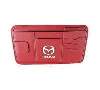 XIAOSAXIAODE Multifunction Car Sun Visor Bag, Compatible with Mazda3 2012 2013 2014 2015 2016 2017 2018 2019, Car Registration Holder, CD Card Storage Pocket, Case Sun Visor, Glasses Storage,Red