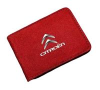 XIAOSAXIAODE Stylish Leather Driver’s License Holder with Photo Window, for Citroen C5 Estate 2005 2006 2007 2008 Car, Driving License Cover, ID Card Protector, Auto Accessories,Red