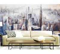 XIAOSENXIAORAN Photo Wallpaper New York City Landscape Oil Painting Wall Mural Non-Woven Murals Wall Art Modern Bedroom Living Room Decoration 300Cm(W)*210Cm(H)