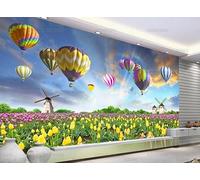 XIAOSENXIAORAN Photo Wallpaper Tulip Countryside Wall Mural Non-Woven Murals Wall Art Modern Bedroom Living Room Decoration 250Cm(W)*175Cm(H)