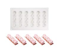 XiaoShenLu Silicone Cake Mold D Bakeware Dessert Mousse DIY Mould, 6 Holes Long Strip Concave Ball