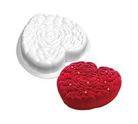 XiaoShenLu Silicone French Mousse Cake Molds, 3D Bakeware DIY Chocolate Soap Candle Mold, 8 Inches Thousand Layers of Love