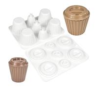 XiaoShenLu Silicone Molds for Baking Mousse Cake, 3D Silicone Baking Molds for Cakes, French Dessert Mold for Pastry, Ice Cream, Curved Coffee Cup Shape + Coffee Cup Lid Shape