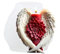 XIAOSHUI Angel Wings Silicone Candle Mold Flower Wings Candle Mold Wing Resin Casting Molds for Candle Home Decorate Aromatherapy Candles Gypsum Polymer Clay Craft