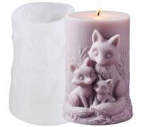 XIAOSHUI Animal Fox Pillar Candle Molds Fox Column Candle Silicone Mold for Candles Making Resin Casting Aromatherapy Candles Gypsum Craft Home Decorate