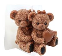 XIAOSHUI Bear Candle Mould Bear Mould Bears with Love Candle Silicone Moulds Valentine's Day Resin Casting Moulds for Candles Home Decorate Mould Candles Making Aromatherapy Gypsum Clay Craft