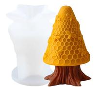 XIAOSHUI Bee Honeycomb Candle Moulds Honeycomb Tree Silicone Candle Moulds Honeybee Resin Casting Mould for Candle Making Moulds Candles Home Decorate Mould Aromatherapy Candles Gypsum Clay Craft