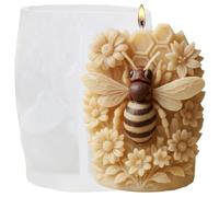 XIAOSHUI Bee Honeycomb Flower Candle Silicone Mold Bee Pillar Candle Molds