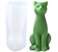 XIAOSHUI Cat Candle Moulds Animal Resin Casting Silicone Mould for Candle Home Decorate Mould Candles Making Aromatherapy Gypsum Clay Craft