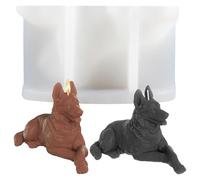 XIAOSHUI Dog Mould Dogs Resin Casting Moulds German Shepherd Dogs Silicone Moulds for Candles Home Decorate Mould Candle Making Wax Candles Resin Clay Craft