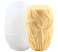 XIAOSHUI Dragonfly Cylinder Candle Mold Cylinder Silicone Candle Molds Flower Cylinder Resin Casting Mold for Candle Home Decorate Mold Candle Making Aromatherapy Gypsum Candles Clay Craft