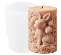 XIAOSHUI Easter Bunny Candle Molds Rabbit Pillar Candle Silicone Mold for Candles Making Resin Casting Aromatherapy Candles Gypsum Craft Home Decorate