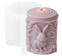 XIAOSHUI Easter Rabbit Candle Silicone Molds Bunny Pillar Candle Mold for Candles Making Resin Casting Aromatherapy Candles Gypsum Craft Home Decorate