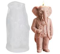 XIAOSHUI Elephant Mr. Candle Molds Elephant Candle Silicone Mold for Candles Making Resin Casting Aromatherapy Candles Gypsum Craft Home Decorate