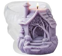 XIAOSHUI Forest Cottage Candle Molds Tree House Candle Silicone Mold for Candles Making Resin Casting Aromatherapy Candles Gypsum Craft Home Decorate