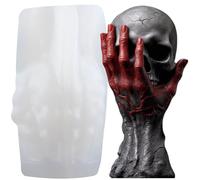 XIAOSHUI Halloween Skull Candle Mold 3D Ghost Hand Skull Candle Silicone Molds for Candles Making Resin Casting Aromatherapy Candles Gypsum Craft Home Decorate
