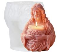 XIAOSHUI Jesus Candle Molds Godfather Candle Silicone Mold for Candles Making Resin Casting Aromatherapy Candles Gypsum Craft Home Decorate