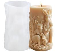 XIAOSHUI Kangaroo Family Cylinder Candle Molds Animal Kangaroo Column Candle Silicone Mold for Candles Making Resin Casting Aromatherapy Candles Gypsum Craft Home Decorate