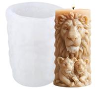 XIAOSHUI Lion Family Candle Molds Animal Lion Column Candle Silicone Mold for Candles Making Resin Casting Aromatherapy Candles Gypsum Craft Home Decorate