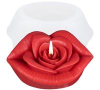 XIAOSHUI Lips Candle Silicone Molds Rose Lips Candle Mold for Candle Home Decorate Resin Casting Aromatherapy Candles Gypsum Polymer Clay Craft
