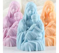 XIAOSHUI Nativity Candle Mold Jesus Candle Mold Maria Candle Mold Pieta Resin Casting Molds for Candle Making Resin Aromatherapy Gypsum Wax Clay Craft
