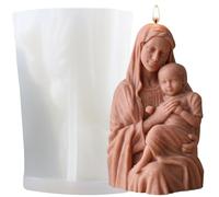 XIAOSHUI Nativity Candle Mold Jesus Candle Mold Maria Candle Mold Pieta Resin Casting Molds for Candle Making Resin Aromatherapy Gypsum Wax Clay Craft