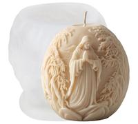 XIAOSHUI Prayer Jesus Candle Molds Jesus Relief Egg Candle Silicone Mold