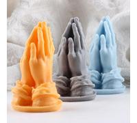 XIAOSHUI Praying Hands Candle Mold Hands Folded Silicone Mold for Praying Blessing Candle Making Resin Aromatherapy Gypsum Wax Soap Clay Craft