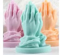 XIAOSHUI Praying Hands Candle Mold Hands Together Blessing Prayer Silicone Mold for Candle Making Resin Aromatherapy Gypsum Wax Clay Craft