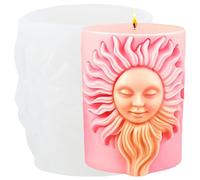 XIAOSHUI Sun Face Candle Silicone Molds Sun Goddess Pillar Candle Mold for Candle Home Decorate Resin Casting Aromatherapy Candles Gypsum Polymer Clay Craft
