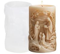 XIAOSHUI Virgin Mary Jesus Cylinder Candle Mold Jesus Candle Silicone Molds