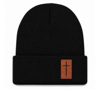 XIAOSLMP Christian Beanie for Men, Christian Gifts Jesus Black Knit, Christian, One size