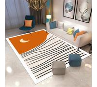 Xiaosua Bedroom Carpet Flooring rug for indoor decorations 120x160CM extra large rugs Orange Beige and black striped carpet. Mats Center Hearth