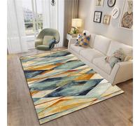 Xiaosua Large Area Rug fireside 200x200CM kids bedroom blue Brown Abstract Carpet Xl Indoor/Outdoor Very Rugs