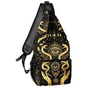 xiaotcq Gothic Hippie Style Crossbody Sling Bag Men Women, Casual Shoulder Backpack, Chest Daypack Satchel for Hiking Travel