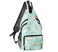 xiaotcq Hawaiian Flamingo Pineapple Sling Bag Crossbody Sling Backpack for Women Men, Chest Bag Daypack Fanny Pack Cross Body Bag for Outdoors Hiking Traveling